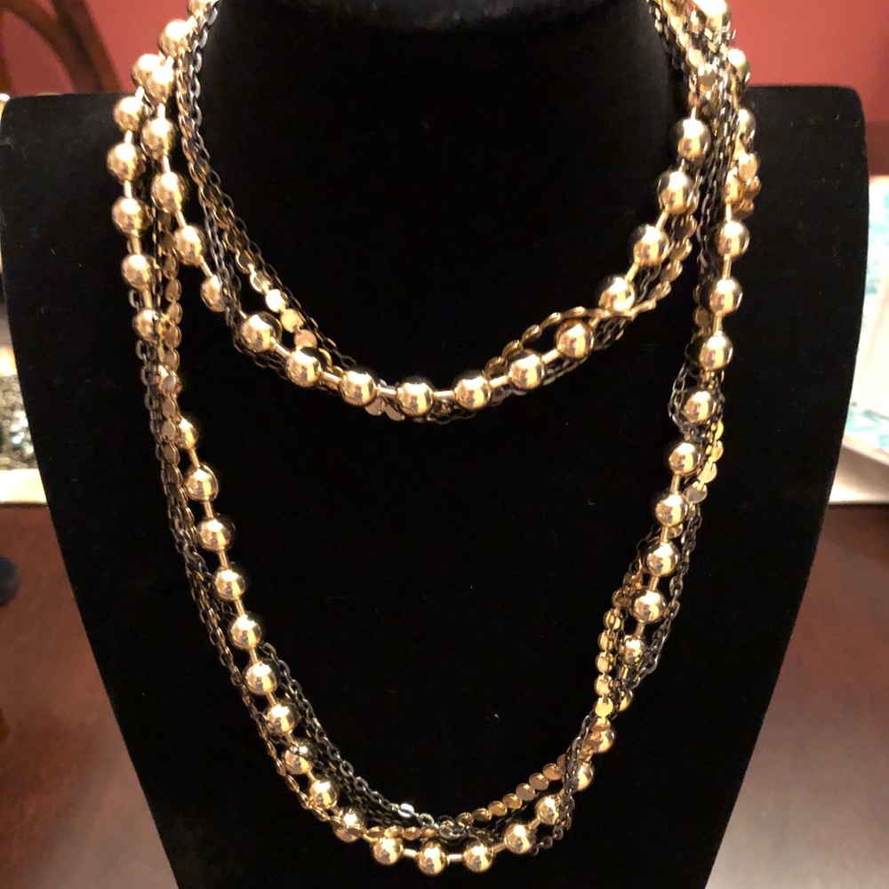 Gold 4-strand Necklace- can be worn long/doubled!